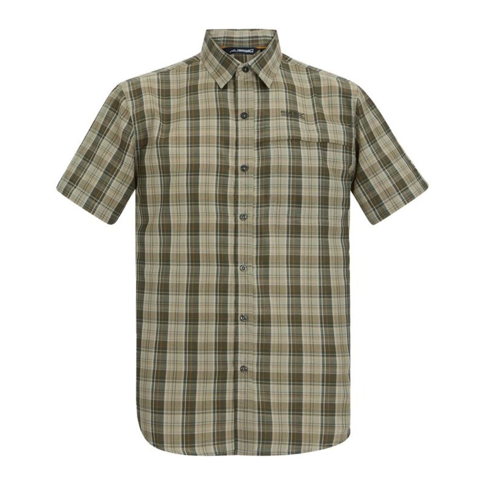 Regatta Mens Mindano Multi Check Short-Sleeved Shirt / Light Sage